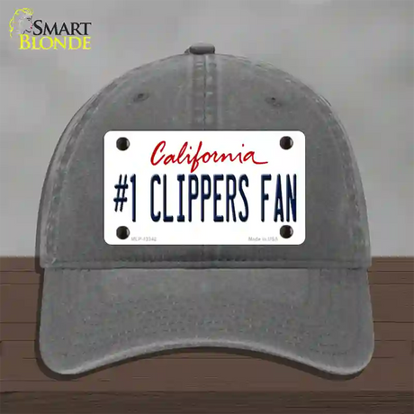 Number 1 Clippers Fan Novelty License Plate Hat Tag Unconstructed Cotton / Charcoal