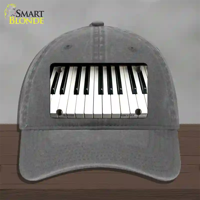 Piano Key board Novelty License Plate Hat Unconstructed Cotton / Charcoal