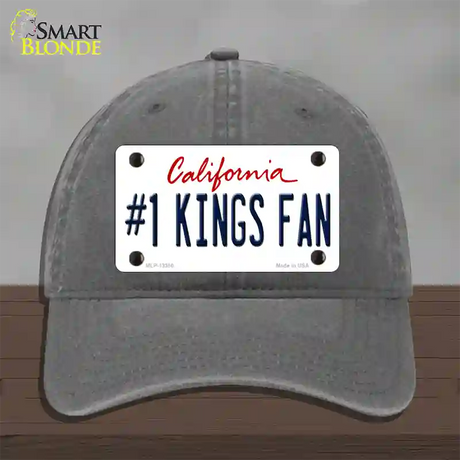 Number 1 Kings Fan California Novelty License Plate Hat Tag Unconstructed Cotton / Charcoal