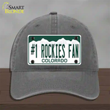 Number 1 Rockies Fan Novelty License Plate Hat Tag Unconstructed Cotton / Charcoal