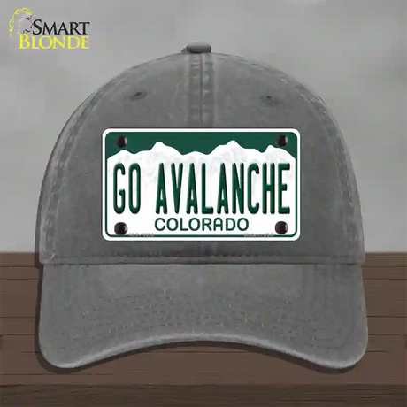 Go Avalanche Novelty License Plate Hat Tag Unconstructed Cotton / Charcoal