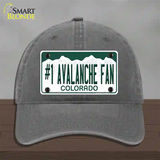 Number 1 Avalanche Fan Novelty License Plate Hat Tag Unconstructed Cotton / Charcoal