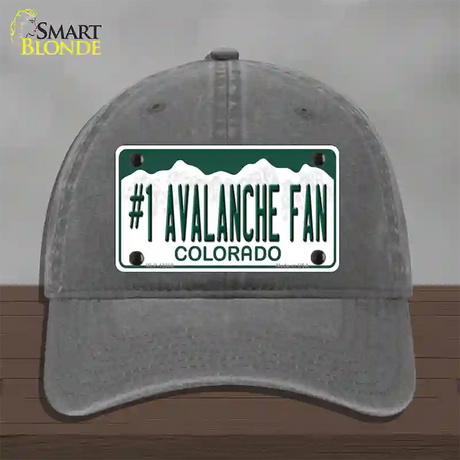 Number 1 Avalanche Fan Novelty License Plate Hat Tag Unconstructed Cotton / Charcoal