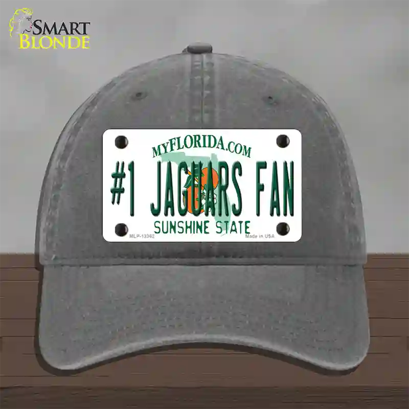 Number 1 Jaguars Fan Novelty License Plate Hat Tag Unconstructed Cotton / Charcoal