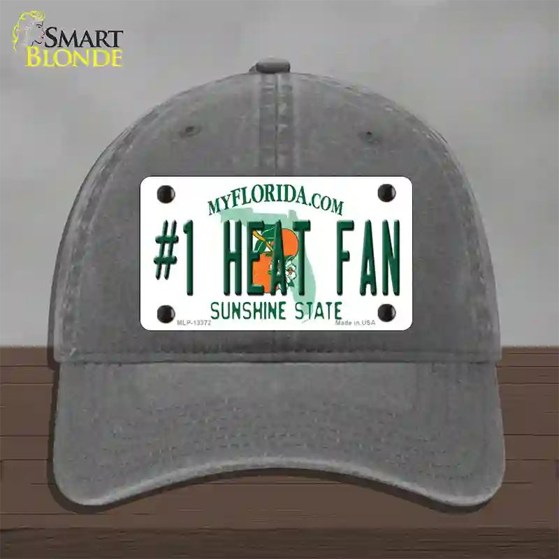 Number 1 Heat Fan Novelty License Plate Hat Tag Unconstructed Cotton / Charcoal