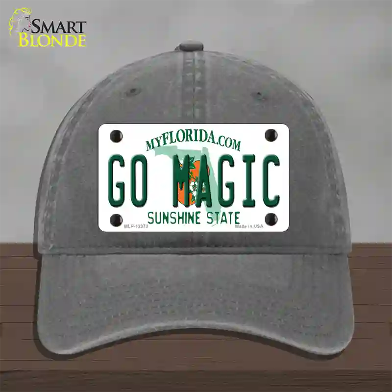 Go Magic Novelty License Plate Hat Tag Unconstructed Cotton / Charcoal