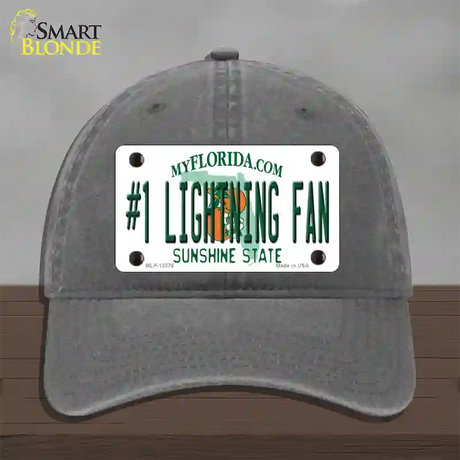 Number 1 Lightning Fan Novelty License Plate Hat Tag Unconstructed Cotton / Charcoal