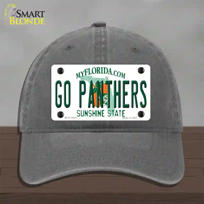 Go Panthers Novelty License Plate Hat Tag Unconstructed Cotton / Charcoal