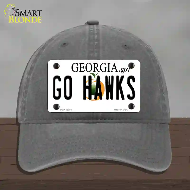 Go Hawks Novelty License Plate Hat Tag Unconstructed Cotton / Charcoal