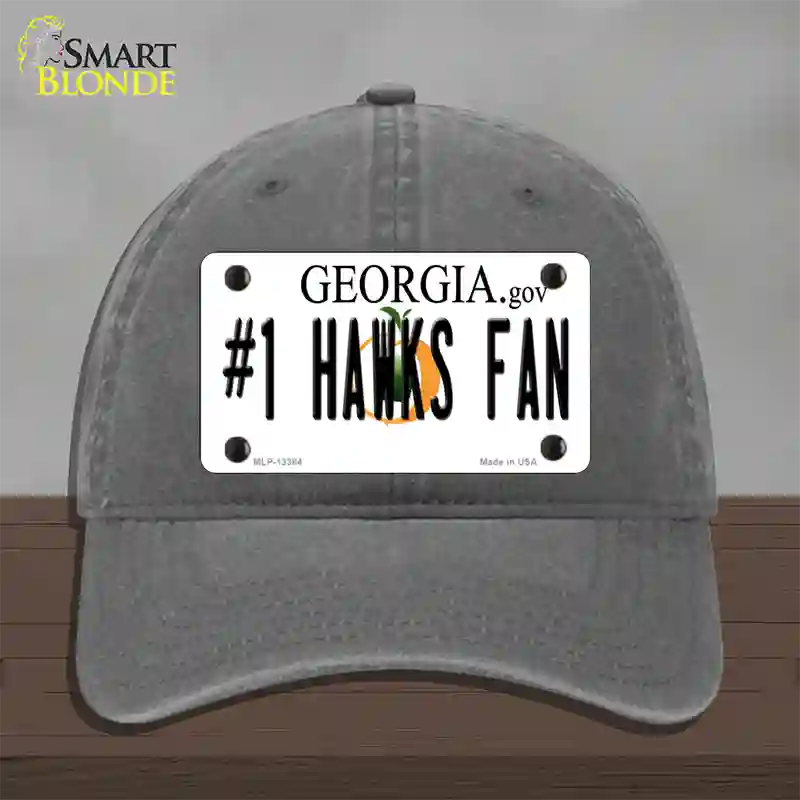 Number 1 Hawks Fan Novelty License Plate Hat Tag Unconstructed Cotton / Charcoal