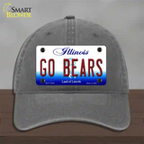 Go Bears Novelty License Plate Hat Tag Unconstructed Cotton / Charcoal