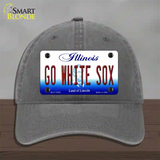 Go White Sox Novelty License Plate Hat Tag Unconstructed Cotton / Charcoal