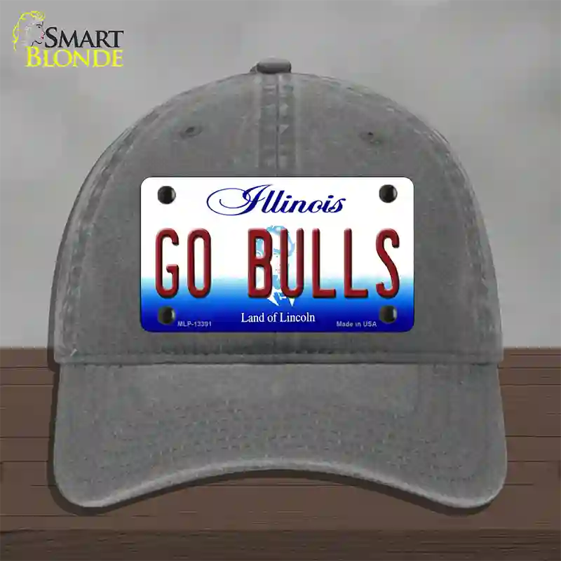 Go Bulls Novelty License Plate Hat Tag Unconstructed Cotton / Charcoal