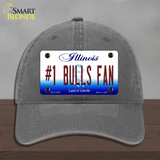 Number 1 Bulls Fan Novelty License Plate Hat Tag Unconstructed Cotton / Charcoal