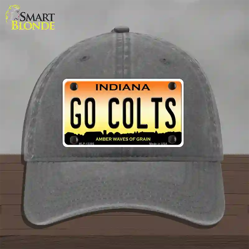 Go Colts Novelty License Plate Hat Tag Unconstructed Cotton / Charcoal