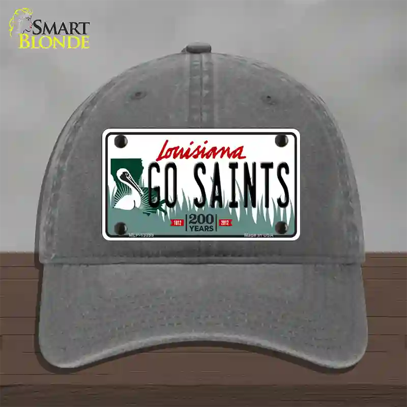 Go Saints Novelty License Plate Hat Tag Unconstructed Cotton / Charcoal