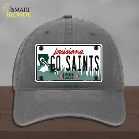 Go Saints Novelty License Plate Hat Tag Unconstructed Cotton / Charcoal