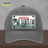 Number 1 Saints Fan Novelty License Plate Hat Tag Unconstructed Cotton / Charcoal