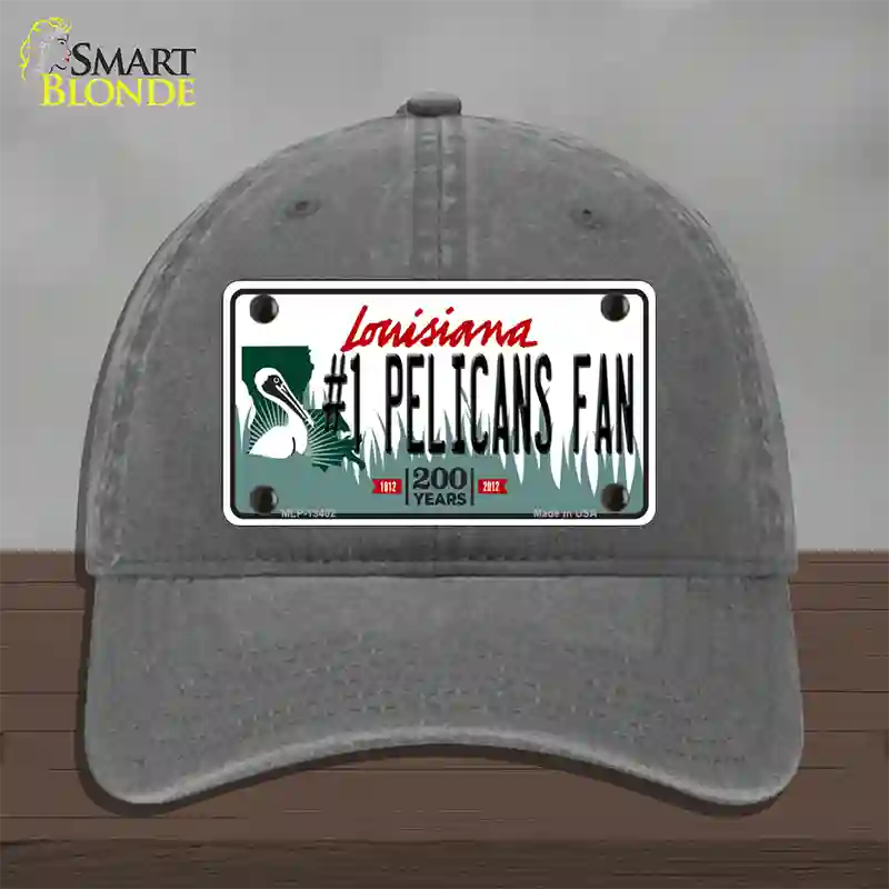 Number 1 Pelicans Fan Novelty License Plate Hat Tag Unconstructed Cotton / Charcoal