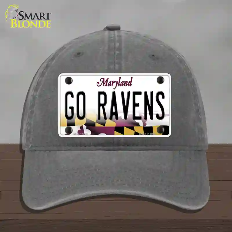 Go Ravens Novelty License Plate Hat Tag Unconstructed Cotton / Charcoal