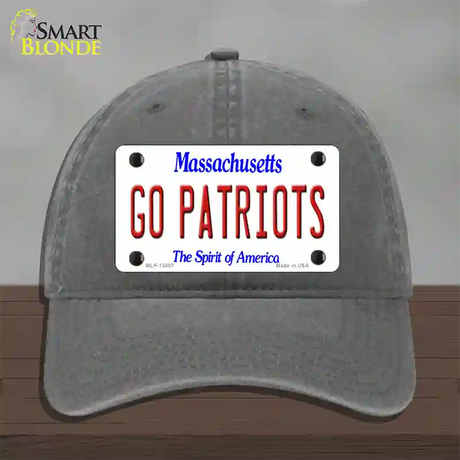 Go Patriots Novelty License Plate Hat Tag Unconstructed Cotton / Charcoal