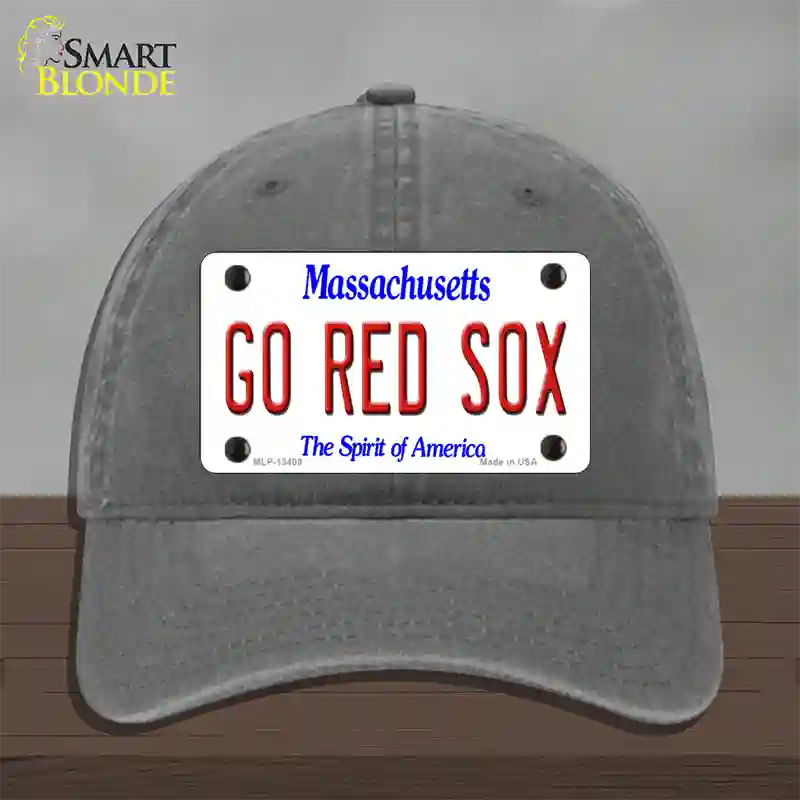 Go Red Sox Novelty License Plate Hat Tag Unconstructed Cotton / Charcoal