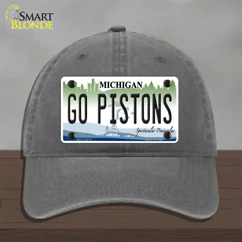 Go Pistons Novelty License Plate Hat Tag Unconstructed Cotton / Charcoal