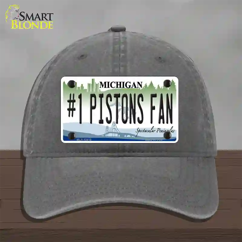 Number 1 Pistons Fan Novelty License Plate Hat Tag Unconstructed Cotton / Charcoal