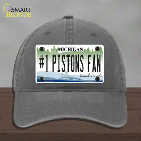 Number 1 Pistons Fan Novelty License Plate Hat Tag Unconstructed Cotton / Charcoal