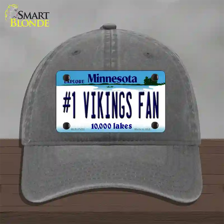 Number 1 Vikings Fan Novelty License Plate Hat Tag Unconstructed Cotton / Charcoal