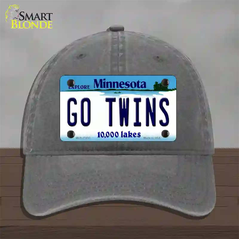 Go Twins Novelty License Plate Hat Tag Unconstructed Cotton / Charcoal