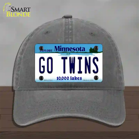 Go Twins Novelty License Plate Hat Tag Unconstructed Cotton / Charcoal