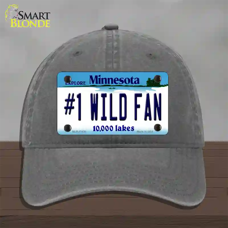 Number 1 Wild Fan Novelty License Plate Hat Tag Unconstructed Cotton / Charcoal