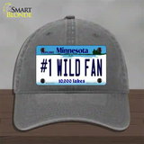 Number 1 Wild Fan Novelty License Plate Hat Tag Unconstructed Cotton / Charcoal