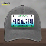 Number 1 Royals Fan Novelty License Plate Hat Tag Unconstructed Cotton / Charcoal