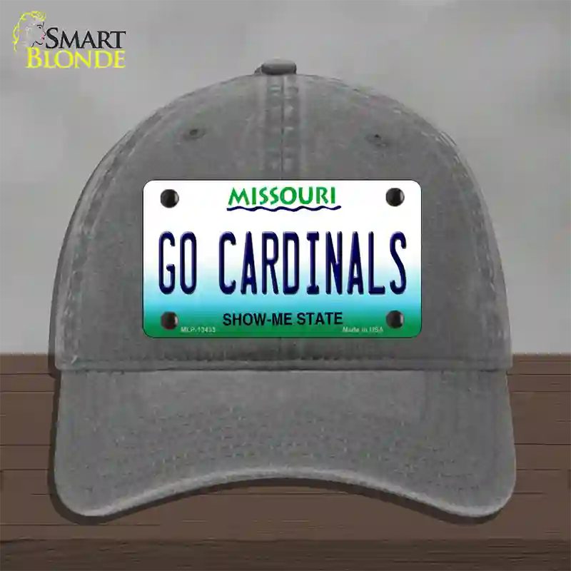 Missouri Plate Go Cardinals Novelty License Plate Hat Tag Unconstructed Cotton / Charcoal