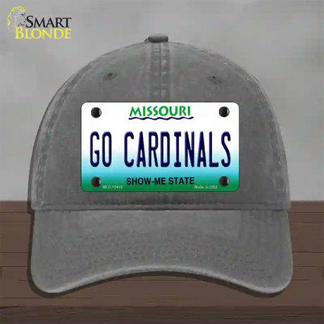 Missouri Plate Go Cardinals Novelty License Plate Hat Tag Unconstructed Cotton / Charcoal