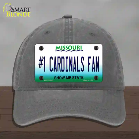 Number 1 Cardinals Fan Missouri Novelty License Plate Hat Tag Unconstructed Cotton / Charcoal