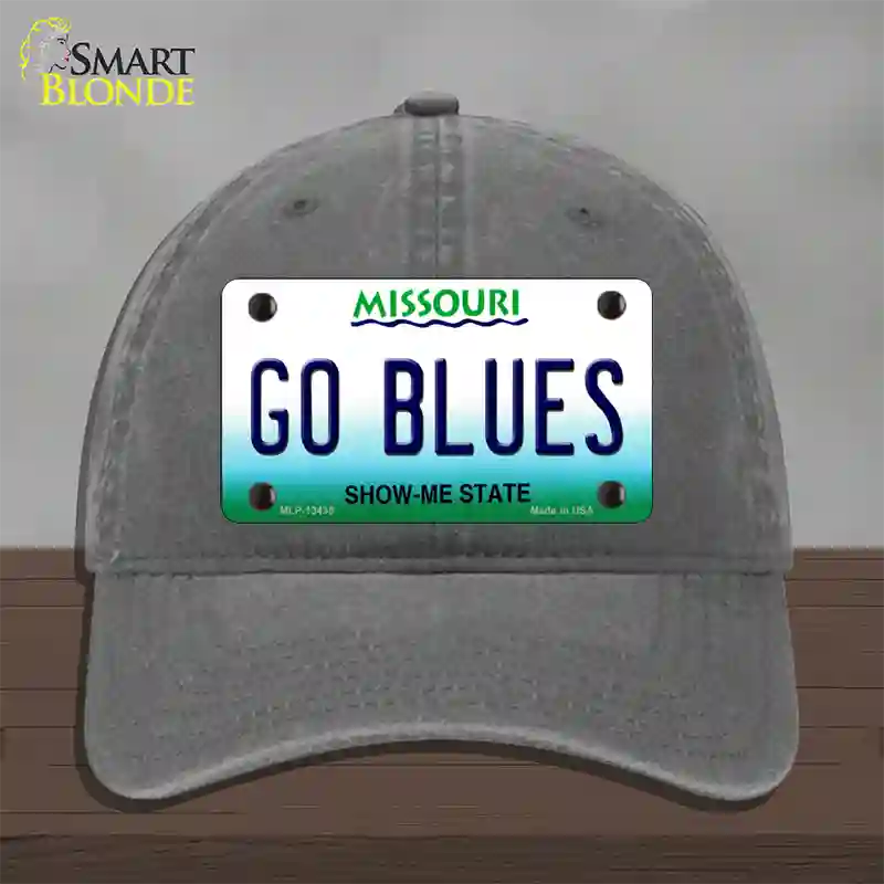 Go Blues Novelty License Plate Hat Tag Unconstructed Cotton / Charcoal