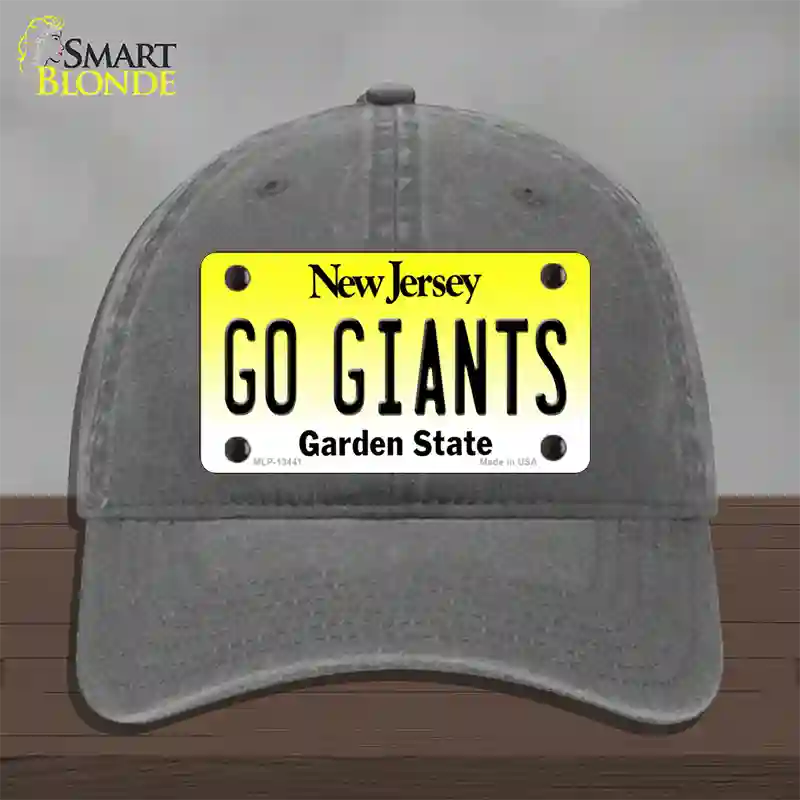 New Jersey Go Giants Novelty License Plate Hat Tag Unconstructed Cotton / Charcoal