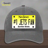 Number 1 Jets Fan Novelty License Plate Hat Tag Unconstructed Cotton / Charcoal