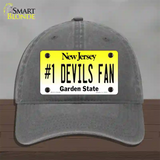 Number 1 Devils Fan Novelty License Plate Hat Tag Unconstructed Cotton / Charcoal