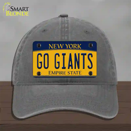 New York Go Giants Novelty License Plate Hat Tag Unconstructed Cotton / Charcoal