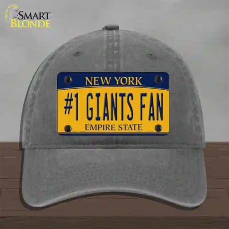 Number 1 Giants Fan New York Novelty License Plate Hat Tag Unconstructed Cotton / Charcoal