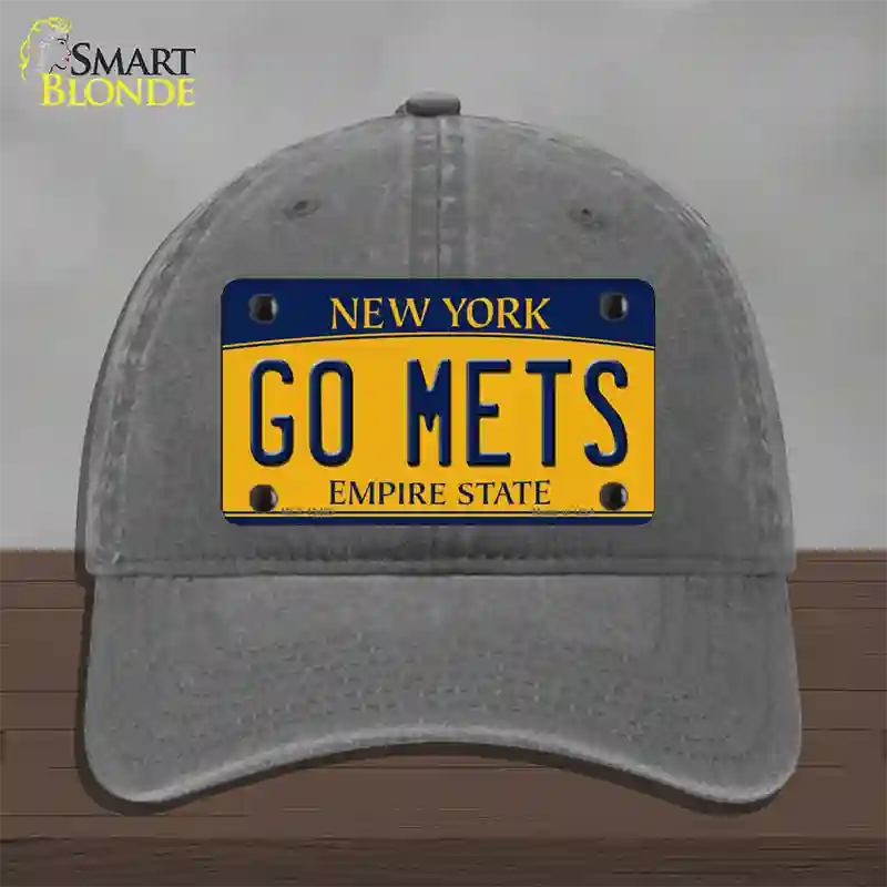 Go Mets Novelty License Plate Hat Tag Unconstructed Cotton / Charcoal