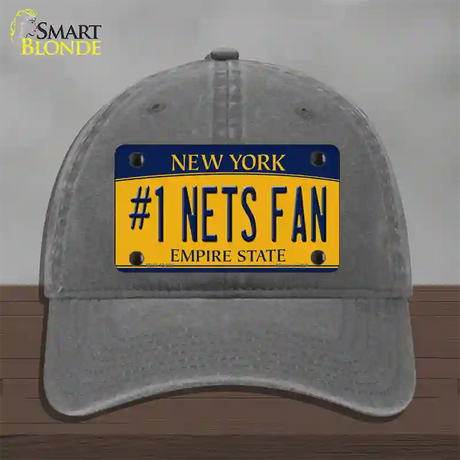 Number 1 Nets Fan Novelty License Plate Hat Tag Unconstructed Cotton / Charcoal