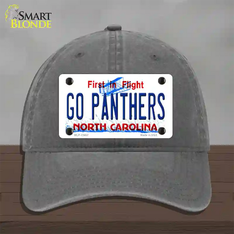 Go Panthers North Carolina Novelty License Plate Hat Tag Unconstructed Cotton / Charcoal