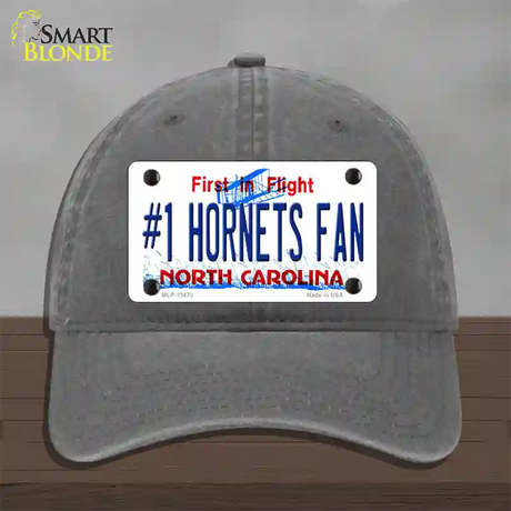 Number 1 Hornets Fan Novelty License Plate Hat Tag Unconstructed Cotton / Charcoal