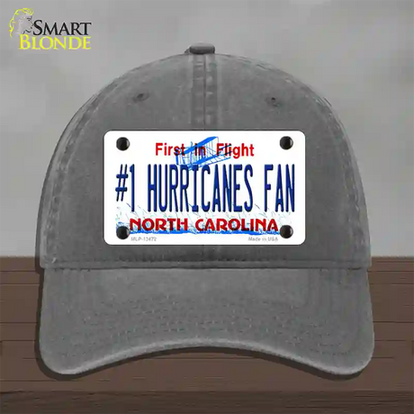 Number 1 Hurricanes Fan Novelty License Plate Hat Tag Unconstructed Cotton / Charcoal