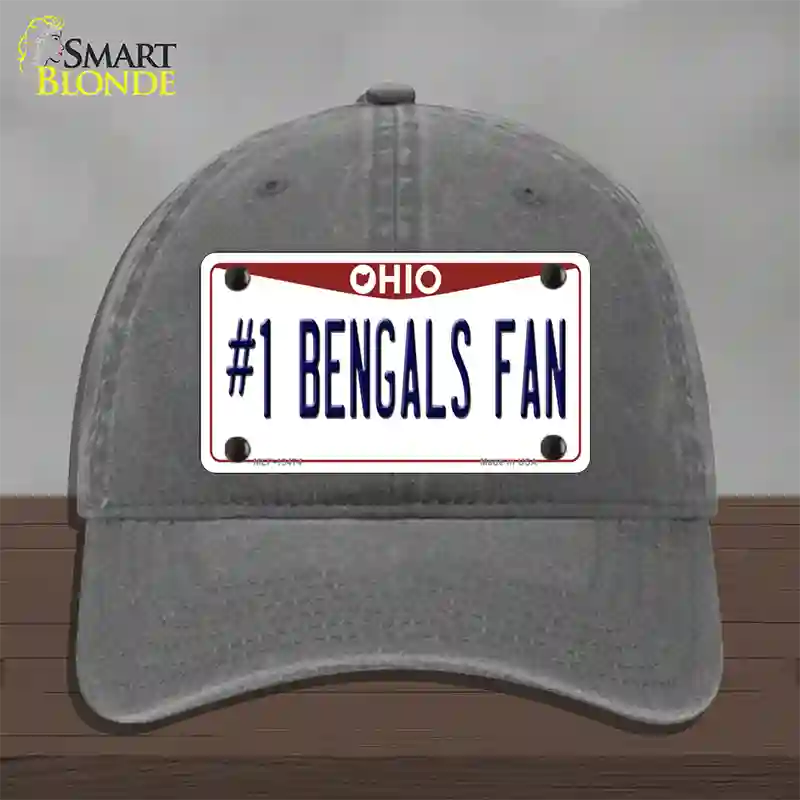 Number 1 Bengals Fan Novelty License Plate Hat Tag Unconstructed Cotton / Charcoal